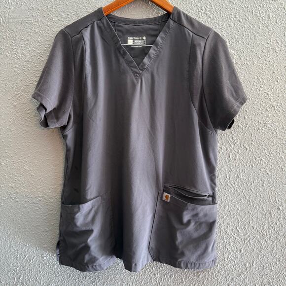 Carhartt Modern Fit Scrub Top Gray Size Large - Picture 1 of 4